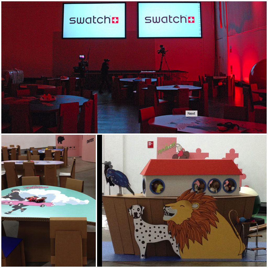 Événement Swatch — mobilier carton & scénographie